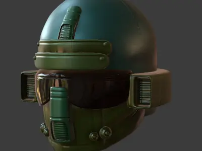 Gas mask helmet 3d model scifi Low-poly  Low-poly 3D model