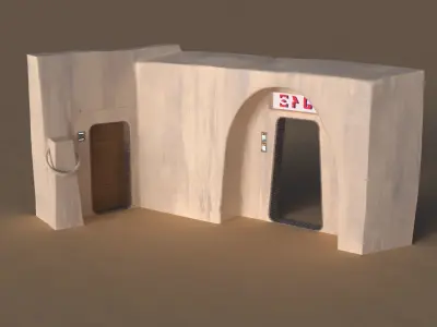 Set 1 Cantina main Entrance Outside 1-12 scale Blackseries 3D print model