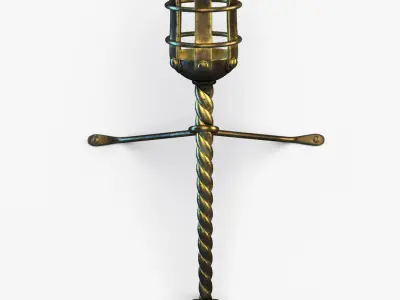 Medieval Torch Low-poly 3D model