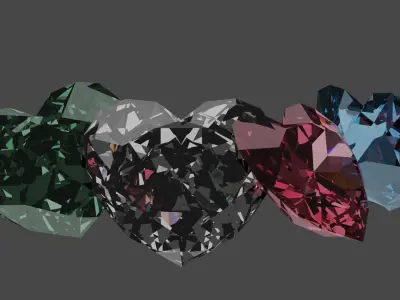 Diamond Heart 3D model Free 3D model