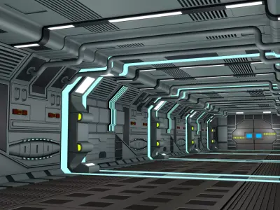 Sci Fi Interior Station 3D model