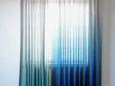 Curtains 129 Pottery Barn Teen Ombre Sheer Curtain 3D model