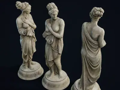 Garden Statue 2 PBR Low-poly 3D model