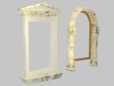 Vintage European Window Low-poly 3D model