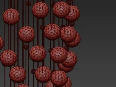 Contemporary Crystal Ball Chandelier 3D model