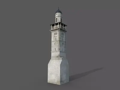 minaret Al Selsela  Chain Gate Minaret Low-poly 3D model