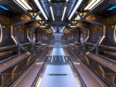 Sci-Fi Modular Corridor 2  3D model