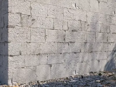 Stone wall seamless texture 3D model