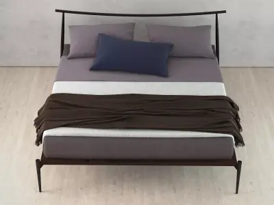 Orpheo modern bed with metal frame 3D model