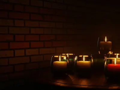 3D Candle Chandelier Free 3D model