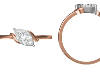 Light Weight Wedding Engagement Women Ring STL JCD Details 3D print model