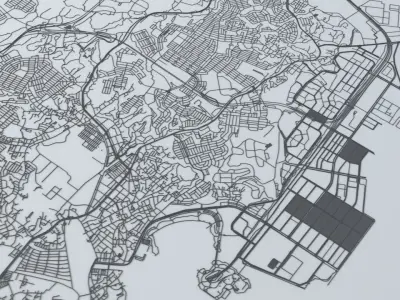 Yokohama Road Network and Streets 3D model