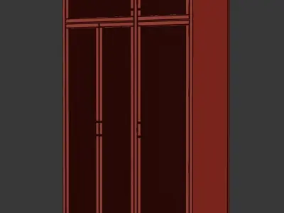 Wooden cupboard from rattan 3D model