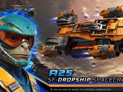 A25 Spacecraft - Multipurpose  Low-poly 3D model