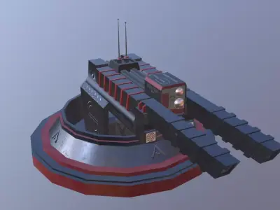 Sci Fi Hyper Turret  Low-poly 3D model