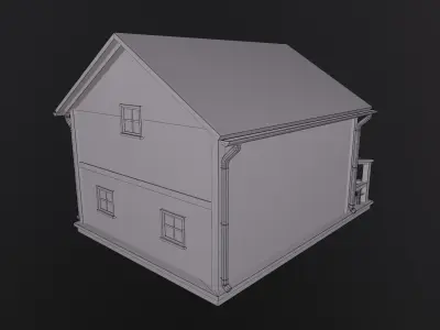 Low poly house Low-poly 3D model