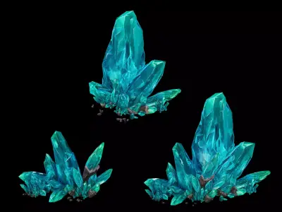 Large crystal - gravel 02 3D model