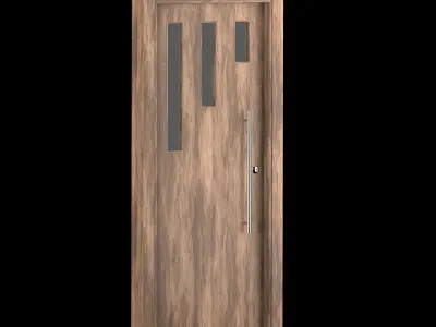 Interior-exterior Wooden Door 3D model 2