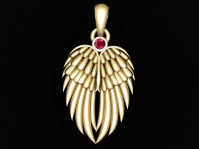 The Guardian Wing Pendant for men and women 3d print ready 3D print model purchase
