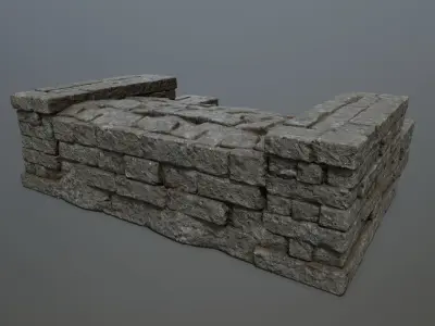 Ruin Stairs Low-poly 3D model