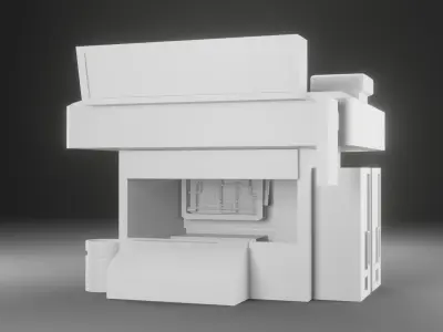 Architecture Shop low poly 3D model