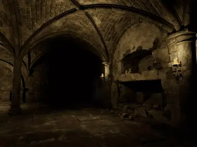 Modular Dungeon Catacomb Low-poly 3D model