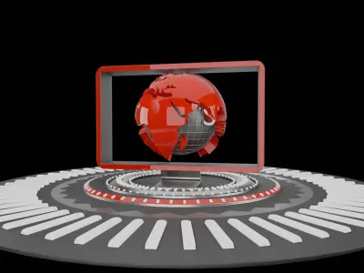 TV News Program Title Motion Graphics animation 3D model