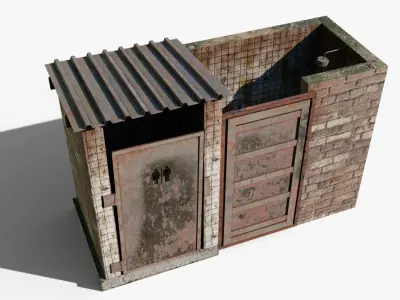 Outhouse Low-poly 3D model