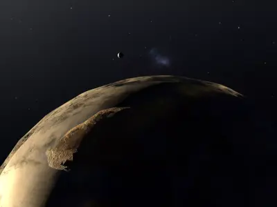 Photorealistic Earth Moon and Sun Low-poly 3D model