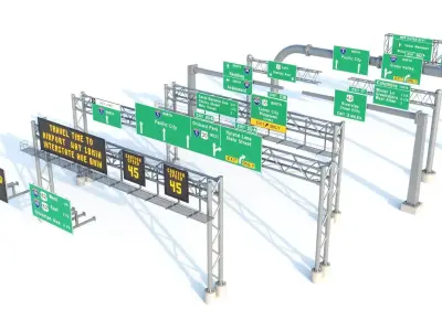 Highway Sign collection  3D model