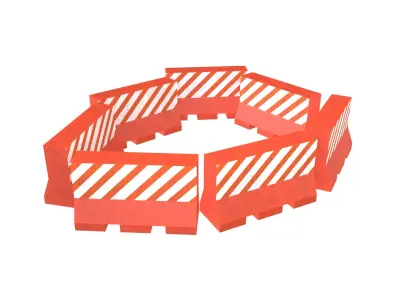 Road Barriers v4 011 Low-poly 3D model
