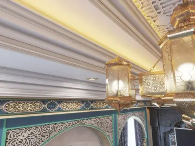 islamic arabic moroccan ceiling light Free low-poly 3D model