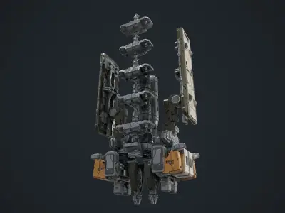 scifi-modelx497-UV-PBR spaceship Low-poly 3D model