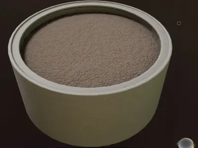 Concrete Pipe Flower Pot Low and High-Poly 3D Model Pack