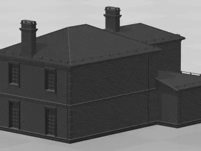Brick cottage in english style 3D print model