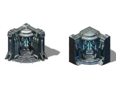 Sci Fi Building-connection wall 01 3D model