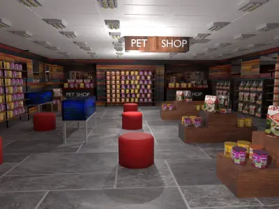 Pet Animal Fodder - Feed Shop Low-poly 3D model