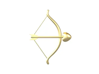 Cartoon Cupid Bow v1 004 Low-poly 3D model