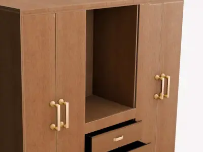 Celestine Four Door Wardrobe Low-poly 3D model