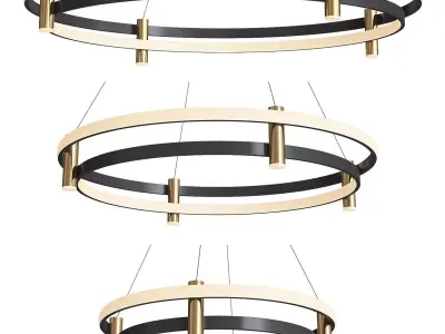 Terret modern pendant light - gold 3D model