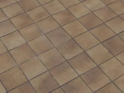 Aged Terracotta Square Tiles PBR Texture  Texture