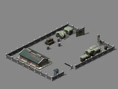 Heterogeneous - Building - Military Warehouse 01 3D model