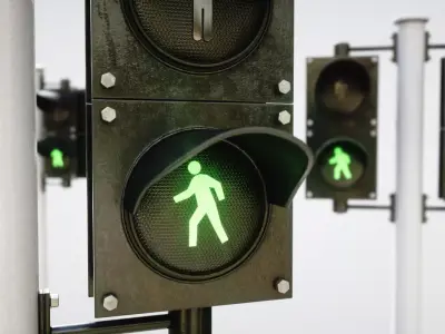 Pedestrian Signaling  Low-poly 3D model
