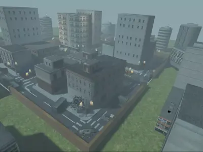 Lowpoly Shooting area City  Low-poly 3D model