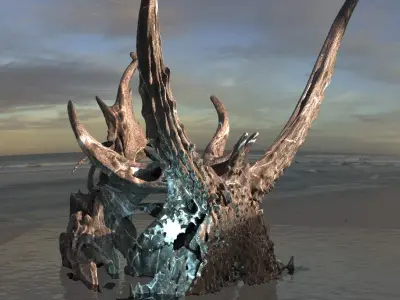 Alien Dragon God Bone Massive 10 3D model