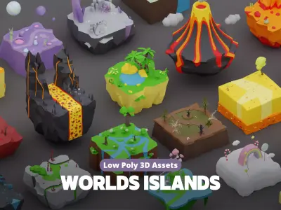 Low Poly Worlds Islands Exteriors Pack Low-poly 3D model