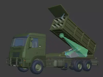 Generic Military Truck -- SAM - Anti Aircraft - Missile Launcher 3D model