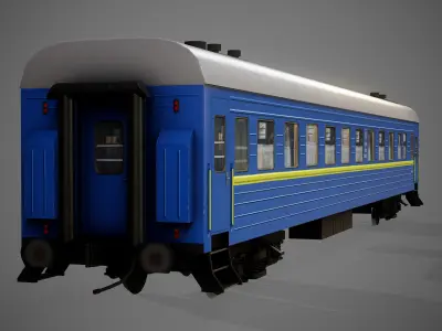 Ukrainian train carriage 3D model