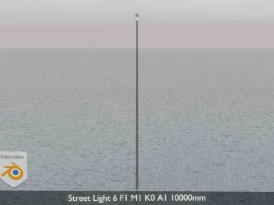 Street Light 6 F1 M1 K0 A1 10000mm Low-poly 3D model