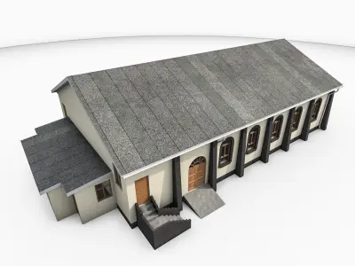 Church Building Low-poly 3D model